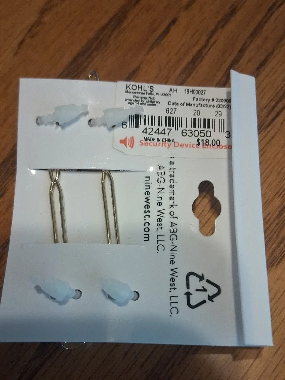 Nine West Gold Hair Clips with Clear Crystal Accents - Set of 2